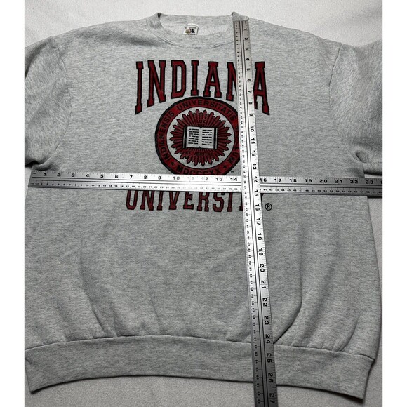 Vintage Indiana University IU Hoosiers Sweatshirt Fruit Of Loom Made USA Size XL - Picture 6 of 9
